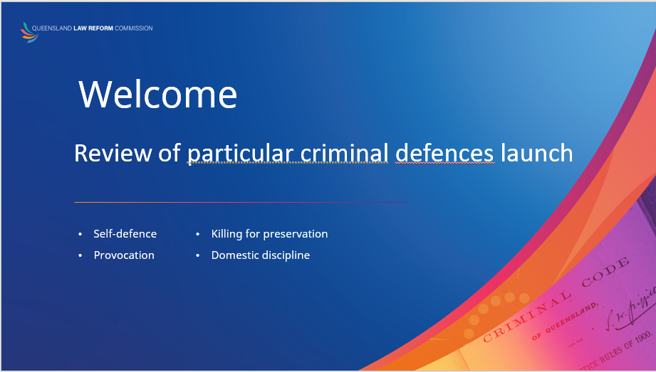 Review of particular criminal defences launch